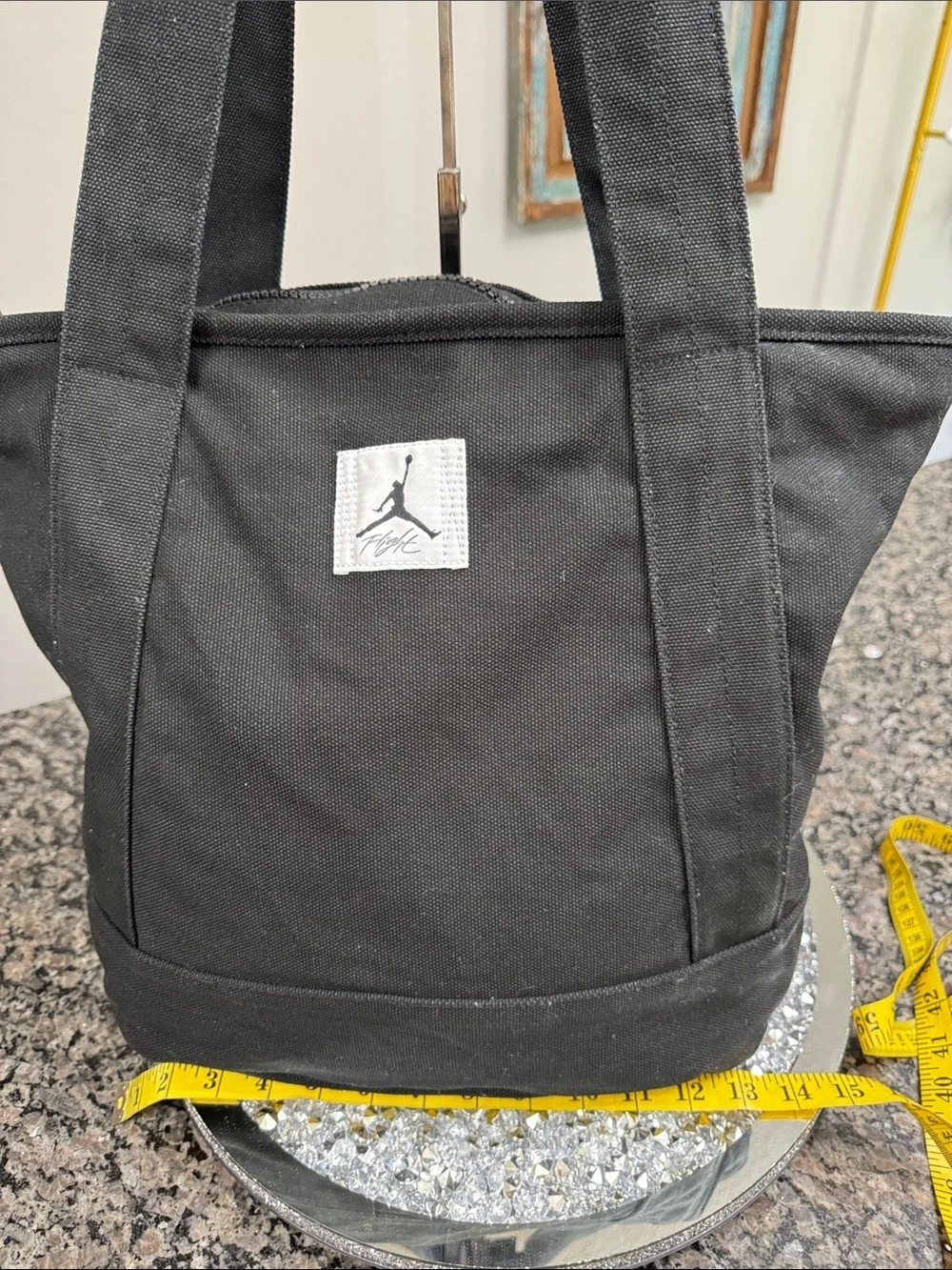 Nike air Jordan Black heavy duty Canvas Duffel Tote Bag EUC